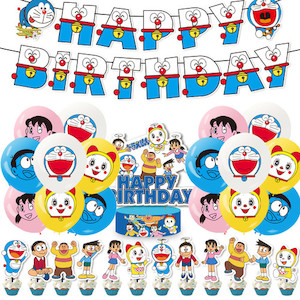 Doraemon Balloon Birthday Party Cake Decoration Banner Home Sweet Party