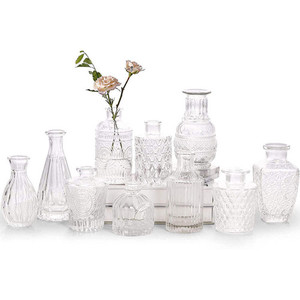 Flower Glass Bud Bottle Vase for Wedding Centrepiece Home Party Decoration Home Sweet Party