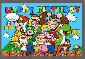 Mario Brothers Mario Kart Birthday Party Backdrop Decoration Set Home Sweet Party