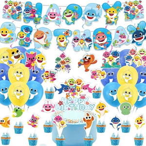 Baby Shark Birthday Party Banner Balloon Decoration Home Sweet Party