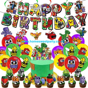 Products: Roblox Grow a Garden Birthday Party Decor Bundle Banner Balloons Cake Topper Home Sweet Party