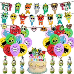 Products: Incredibox Sprunki Rhythm Box Birthday Party Decor Banner Balloon Cake Topper Home Sweet Party