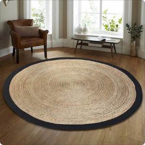 Floor Rugs: Rug - Cotton Jute Durrie Hand Woven (120 x 120cm)