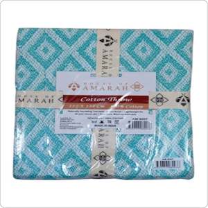 Blankets: Throw - Luxury Cotton Knit Turquoise (127 x 154cm)