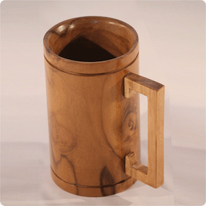 Beer Mug - Teak Wood with Rectangular Handle (10 x 14.5 x 15cm)
