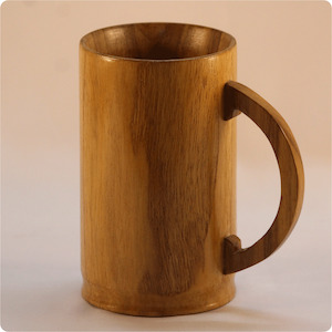 Gift Ideas: Beer Mug - Teak Wood with Oval Handle (10 x 14.5 x 15cm)