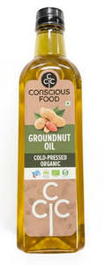 Organic Oil: Conscious Food Organic Ground Nut Cold Pressed Oil 1 Litre