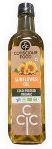 Organic Oil: Conscious Food Organic Sunflower Cold Pressed Oil 1 Litre