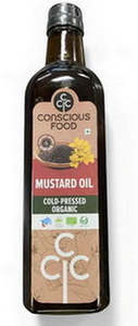 Organic Oil: Conscious Food Mustard Oil - Cold Press Organnic 1 Ltre