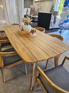 Outdoor furniture: Rixos Dining Table 5 Slat 220 x 100