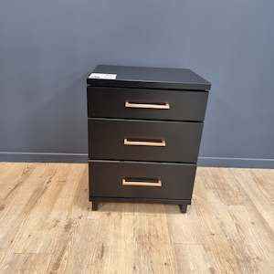 Bedroom Furniture: Fox 3 draw Bedside Copper