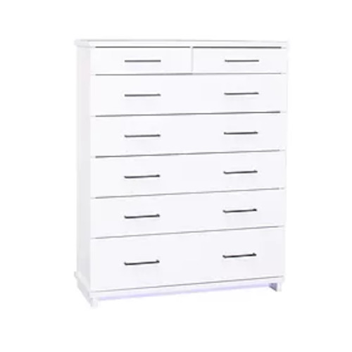 Bedroom Furniture: Franz Tallboy 7 Drawer. Gunmetal