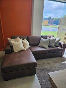 Lounge Furniture: Forme 2.5 Seater + 3.5 seater with Footbox Eastwood Bison