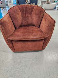 Furniture Republic: Shelly Swivel Tub Chair Burnt Orange