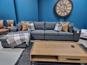 Paramount: Georgie 3 Seater with Chaise. Graphite