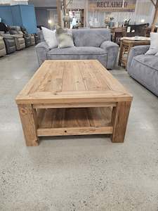 Lounge Furniture: Dandou Rectangle Coffee Table Pine With Shelf