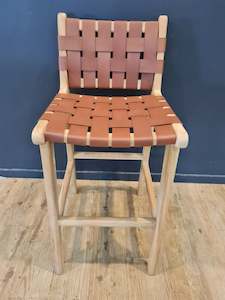 Indo Hi Back Barstool Tan