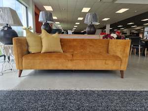 Merlot 3 Seater Gold Velvet