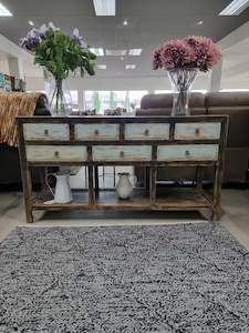 Casa 7 Drawer Side Table - Shabby Chic