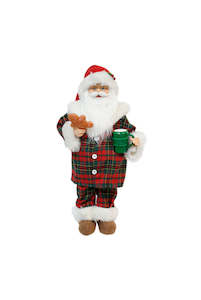 Santa with Red Plaid Pyjamas