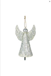 Christmas: Silver Hanging Angel Bell