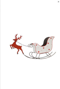 Christmas: Metal Sleigh with Reindeer