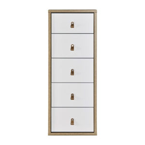 Taylor 5 Drawer Slimboy With Leather Pulls