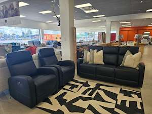 Lexi Leather Electric 3 Seater Suite - Black