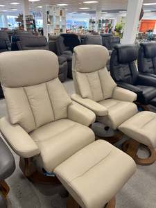 Lounge Furniture: Bella  Recliner with Footstool Tahitian Cream