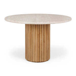 Rho Travertine Top Dining Table