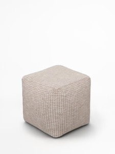 Elkader Pouf Natural/Ivory