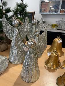 Silver Hanging Angel Bell Large