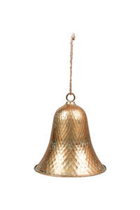 Accessories Gifts: Gold Antique Textured Bell Large