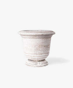 French Country: Urn Planter Rustic Large White