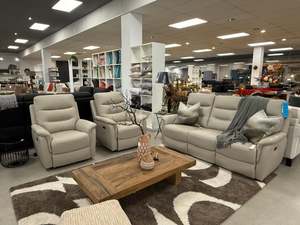 Lounge Furniture: Newman 3+1+1 Electric Reclining Suite - Grey