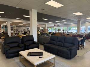 Lounge Furniture: Ainsley 3+1+1 Electric Recliner Suite Black Super Suede