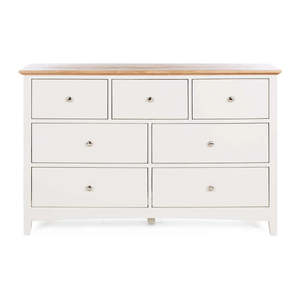 Bedroom Furniture: Jessica 3 over 4 Dresser Oak Top