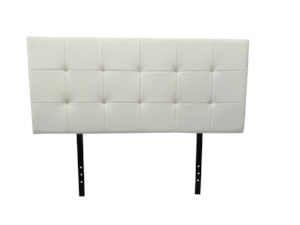 Headboards: Kala Headboard Queen PVC Leather White