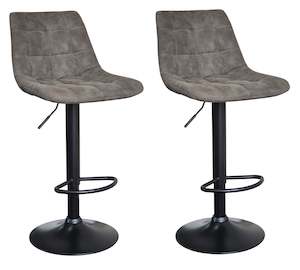 Kitchen And Dining Furniture: Lyon Bar stool - 2PK - Grey/ Black