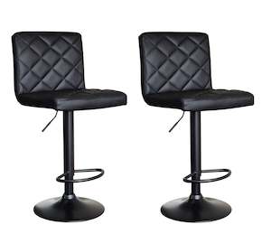 Kitchen And Dining Furniture: Normandy Bar stool - 2PK - Black / Black.