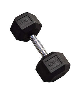 10kg Rubber coated dumbbell single unit