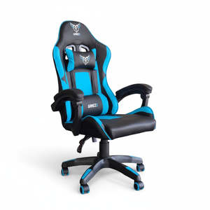 Desk Chairs: GAMEZX Gaming Chair Blue and White
