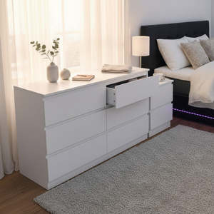Liana Lowboy and bedside table set white 1+1