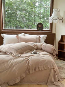 Blush Mist-Double Gauze Cotton Bedding Set