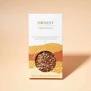 Chocolate Bars: Salted Caramel & Buckwheat - Milk Chocolate Bar - 43% Cacao