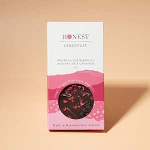 Chocolate Bars: Blueberry & Raspberry - Dark Chocolate Bar - 64% Cacao