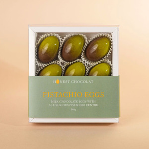 Best Sellers: Pistachio Milk Chocolate Easter Eggs – 9 Piece Gift Box