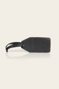 Luggage Tag - Black Leather
