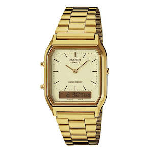 Casio: CASIO MENS DRESS DUO GOLD TONE WATCH