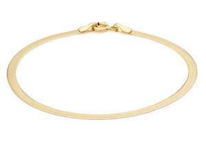 All Jewellery: 9K Yellow Gold Solid Herringbone Bracelet 18cm